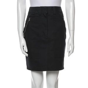ADAM by Adam Lippes twill mini Skirt in black exposed zipper pockets high waist